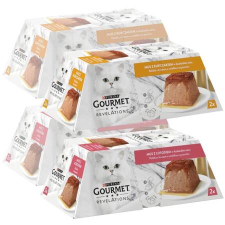 Purina Gourmet Revelations Mus z Łososiem i Kurczakiem 8x57g Mokra Karma Dla Kota w Sosie