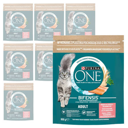 Purina One Bifensis Adult 8x800g Sucha Karma Dla Kota z Łososiem