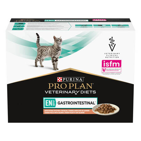 Purina Pro Plan Veterinary Diets EN Gastrointestinal Mokra Karma Dla Kota Z Łososiem 10x85g Zaburzenia Żołądkowo-Jelitowe