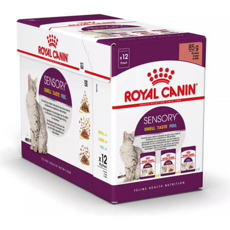 ROYAL CANIN Sensory Mix Smell Taste Feel w Sosie Zestaw 12x85g Mokra Karma Dla Kotów Wybrednych