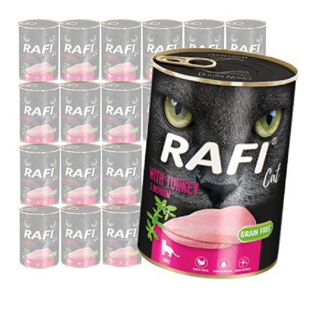 Rafi Cat Adult Bezzbożowa Mokra Karma Dla Kota Z Indykiem 24x400g