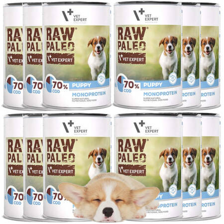 Raw Paleo Dorsz Mokra Karma Dla Psa Puppy Monoprotein 12x400g