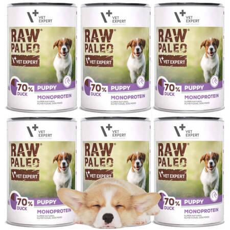 Raw Paleo Kaczka Mokra Karma Dla Psa Puppy Monoprotein 6x400g