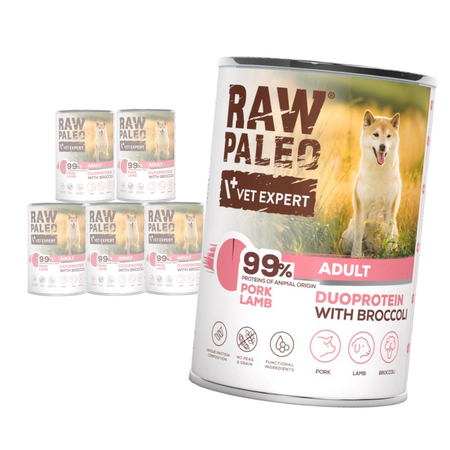 Raw Paleo Pork&Lamb Adult Duoprotein 6x400g​ Mokra Karma Dla Psa z Wieprzowiną i Jagnięciną