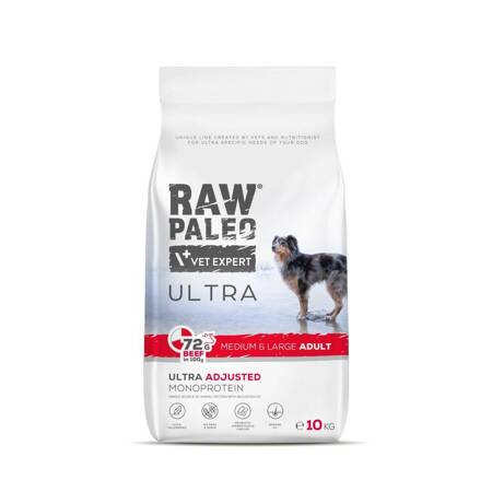 Raw Paleo Ultra Beef Medium&Large Adult 10kg Sucha Karma z Wołowiną Dla Psa