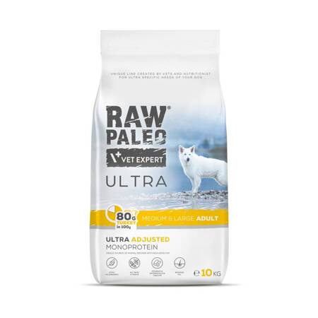 Raw Paleo Ultra Turkey Medium & Large Adult 10kg Monoproteinowa Sucha Karma Z Indykiem Dla Psa