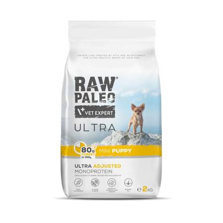 Raw Paleo Ultra Turkey Mini Puppy 2kg Monoproteinowa Sucha Karma Z Indykiem Dla Szczeniąt Małych Ras