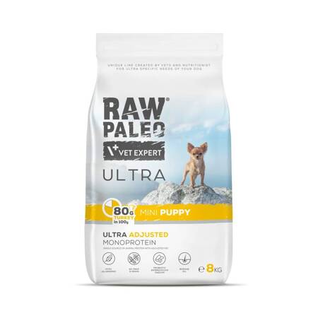 Raw Paleo Ultra Turkey Mini Puppy 8kg Monoproteinowa Sucha Karma Z Indykiem Dla Szczeniąt Małych Ras