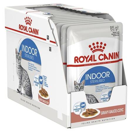 Royal Canin Indoor Sterilised W Sosie 12x85g Karma Mokra W Sosie Dla Kotów Sterylizowanych