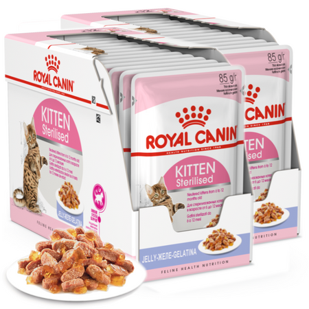 Royal Canin Kitten Sterilised W Galaretce Karma Mokra Dla Kociąt Sterylizowanych Do 12 Miesiąca Życia 24x85g