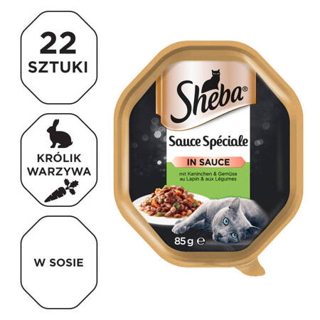 SHEBA Sauce Speciale 22x85g z Królikiem i Warzywami - mokra karma dla kotów w sosie