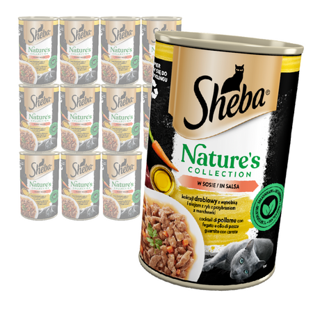 Sheba Nature's Collection 12x400g Mokra Karma Dla Kotów Koktajl Drobiowy Z Wątróbką I Olejem Z Ryb W Sosie