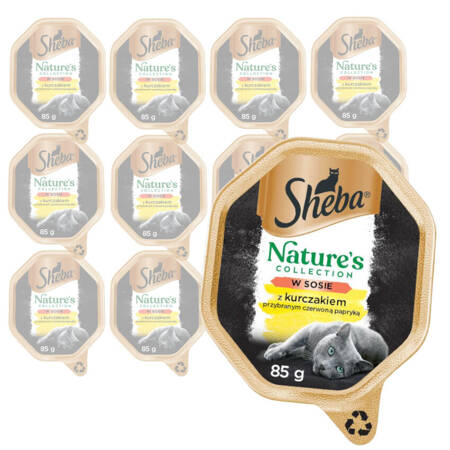 Sheba Nature's Collection 12x85g Z Kurczakiem I Czerwoną Papryką W Sosie Mokra Karma Dla Dorosłych Kotów