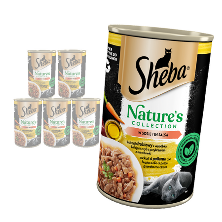 Sheba Nature's Collection 6x400g Mokra Karma Dla Kotów Koktajl Drobiowy Z Wątróbką I Olejem Z Ryb W Sosie