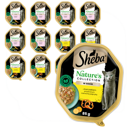 Sheba Nature's Collection Mix Smaków Łosoś I Kurczak W Sosie 12x85g Mokra Karma Dla Dorosłych Kotów