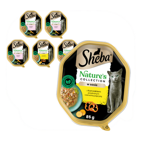 Sheba Nature's Collection Mix Smaków Łosoś I Kurczak W Sosie 6x85g Mokra Karma Dla Dorosłych Kotów