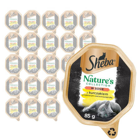 Sheba Nature's Collection Z Kurczakiem I Czerwoną Papryką W Sosie 24x85g Mokra Karma Dla Dorosłych Kotów