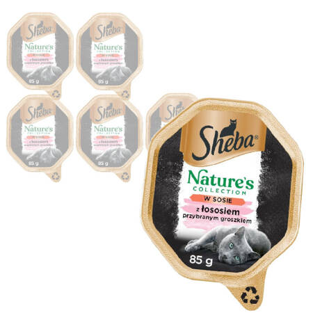 Sheba Nature's Collection Z Łososiem I Zielonym Groszkiem W Sosie 6x85g Mokra Karma Dla Dorosłych Kotów