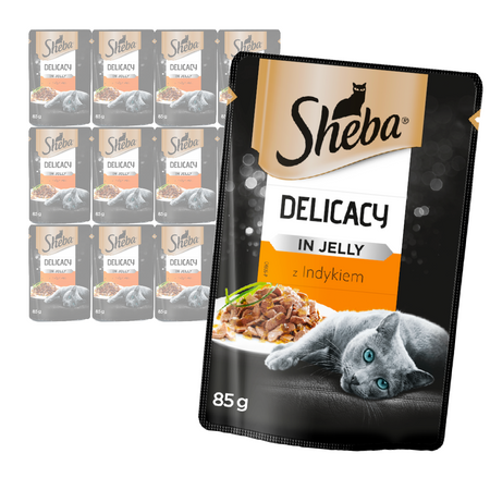 Sheba Saszetka 12x 85g Delicacy in Jelly Mokra Karma Dla Kotów Z Indykiem W Galaretce
