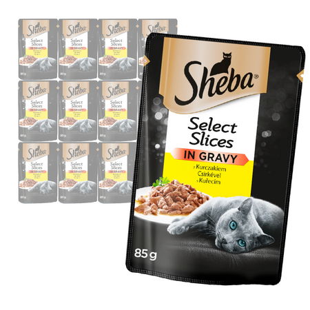 Sheba Saszetka 12x 85g Select Slices in Gravy Mokra Karma Dla Kotów Z Kurczakiem W Sosie