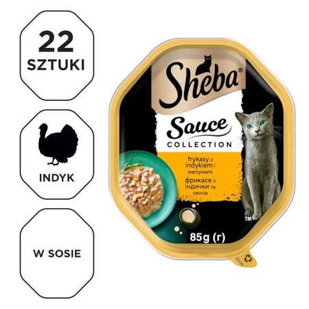 Sheba Sauce Speciale 22x85g Z Indykiem I Warzywami, Mokra Karma W Sosie