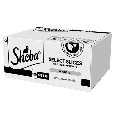 Sheba Selection Select Slices Drobiowe Smaki Saszetki 120x85g Mokra Karma Pełnoporcjowa Dla Kota W Sosie