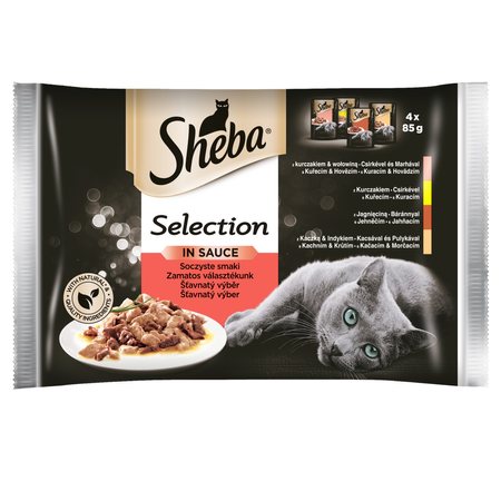 Sheba Selection in Sauce Soczyste Smaki 4x85g Karma Dla Kotów W Sosie Cztery Smaki
