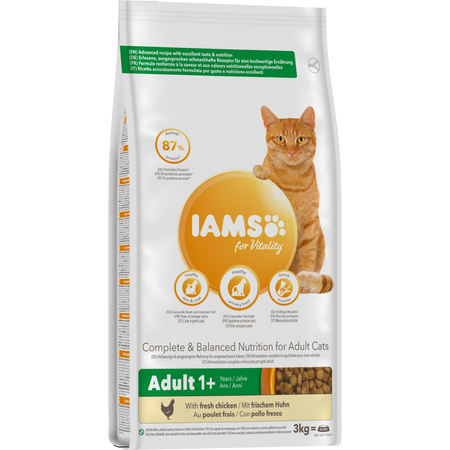 Sucha Karma Iams for Vitality Dla Dorosłych Kotów Ze Świeżym Kurczakiem 3kg