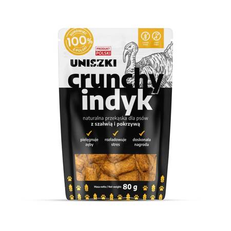 Uniszki Crunchy Indyk Naturalny Przysmak Gryzak Dla Psa 80g