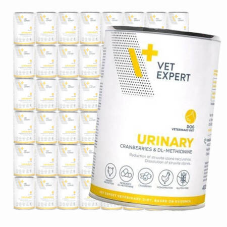 Vet Expert Urinary Mokra Karma Weterynaryjna Dla Psa Z Kurczakiem 48x400g Wspomaga Funkcje Układu Moczowego