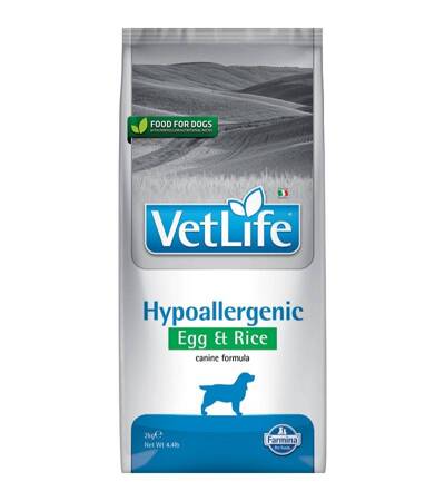 Vet Life Natural Diet Dog Hypoallergenic 2kg Sucha Karma Dla Psów z Alergią Jajka Ryż