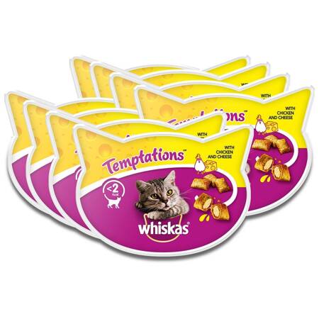 WHISKAS Temptations 8x60g - przysmak dla kota z kurczakiem i serem