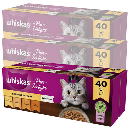 Whiskas Adult 120x85g Drobiowe Frykasy Mokra Karma Dla Dorosłych Kotów 4 Smaki W Galaretce