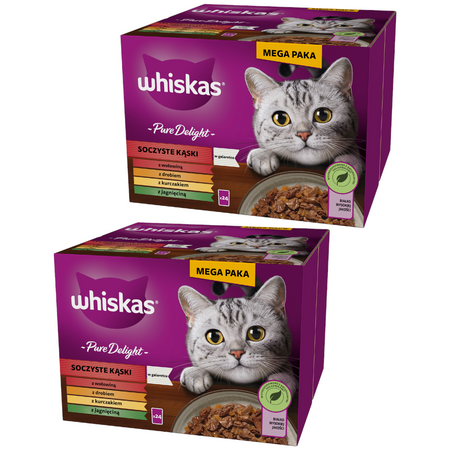 Whiskas Adult Soczyste Kąski Pure Delight Saszetki 48x85g Mokra Karma Dla Dorosłych Kotów w Galaretce