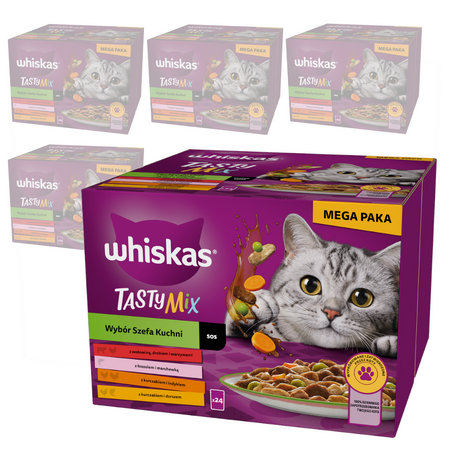 Whiskas Adult Tasty Mix Wybór Szefa Kuchni Saszetki 120x85g Mokra Karma Dla Dorosłych Kotów w Sosie