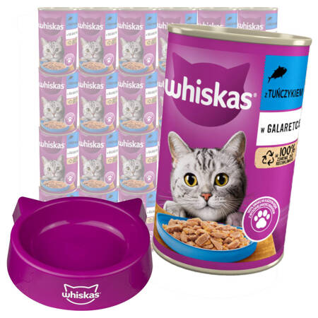 Whiskas Adult Tuńczyk W Galaretce 24x400g Mokra Karma Pełnoporcjowa Dla Kota + Miska Gratis