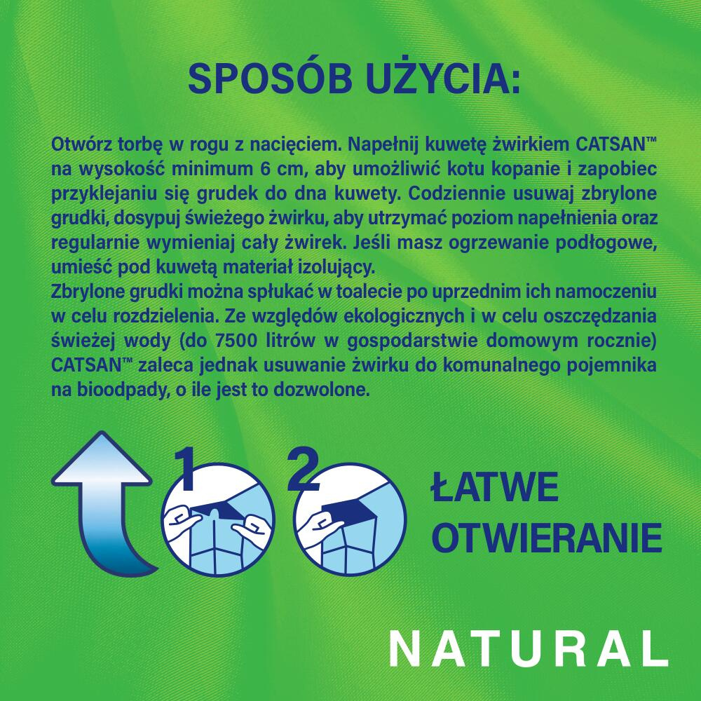 CATSAN Natural 8l zbrylający żwirek dla kota na Unizoo.pl