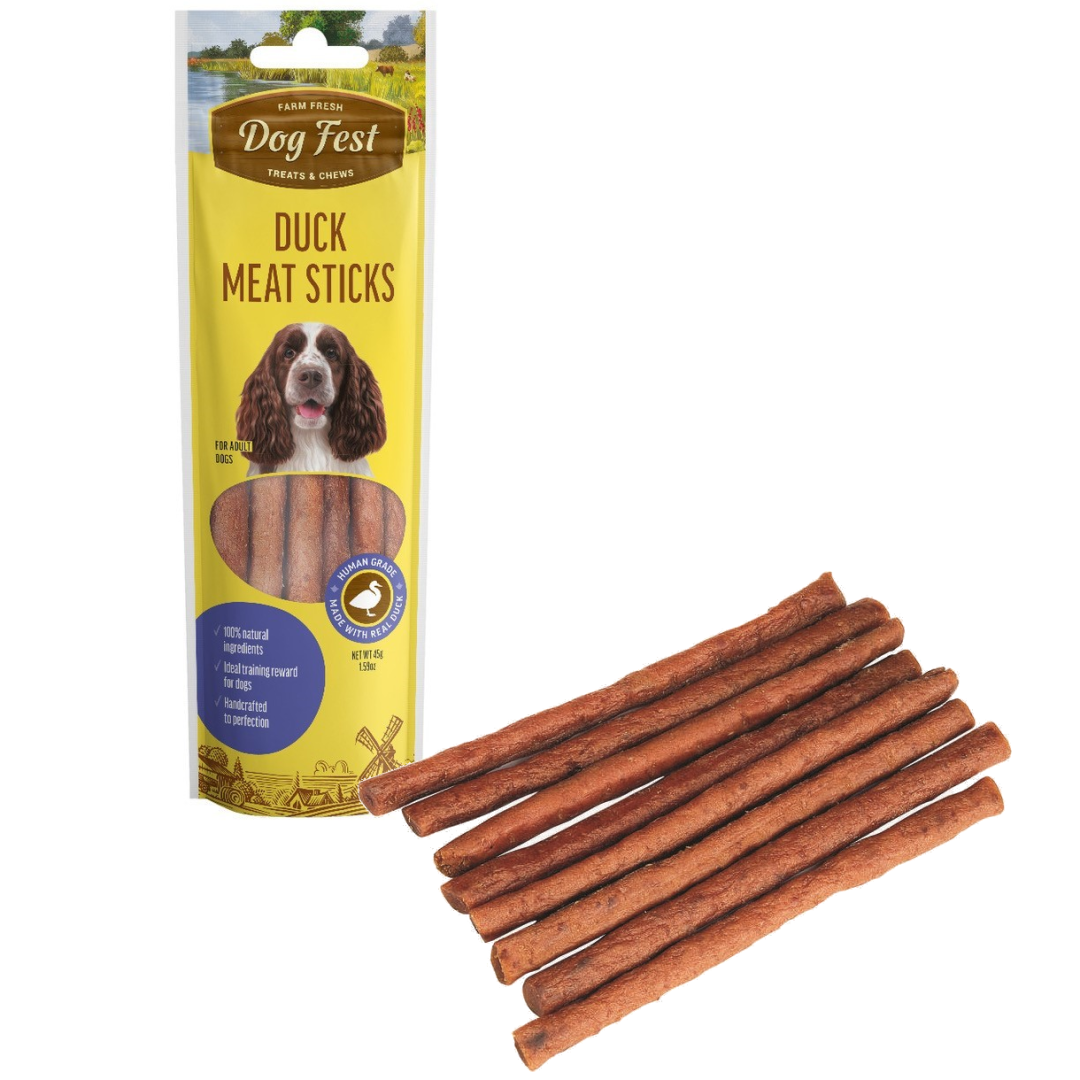 DOG FEST Duck Meat Sticks 45g Mięsne Kabanosy z Kaczki Przysmak Dla Psa