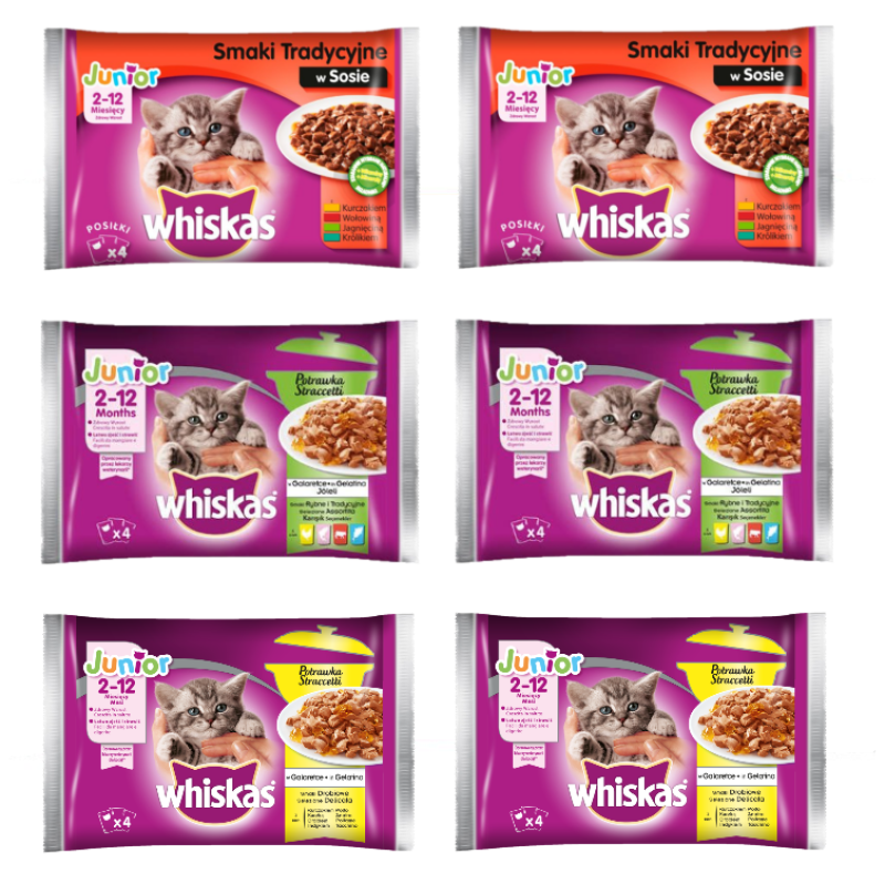 Whiskas Junior Mokra Karma Dla Kota Smaki W Sosie, Potrawka Drobiowa