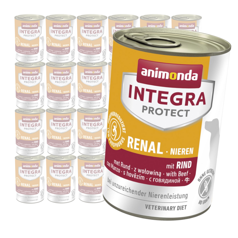 Animoda Integra Protect Nieren 24x400g Mokra Karma z Wołowiną Dla Psów z Niewydolnością Nerek