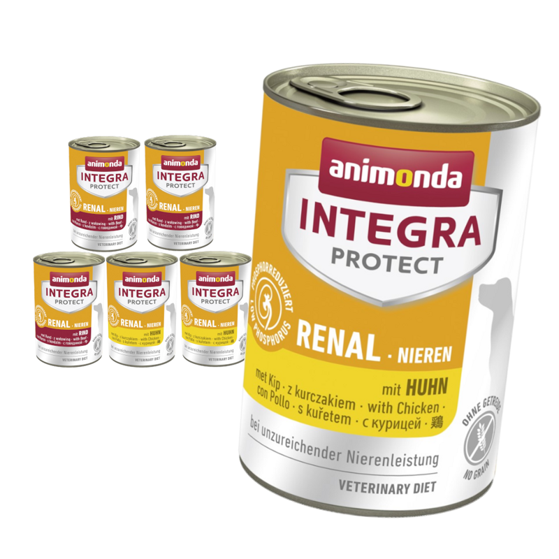 Animoda Integra Protect Nieren 6x400g Mokra Karma z Wołowiną i Kurczakiem Dla Psów z Niewydolnością Nerek