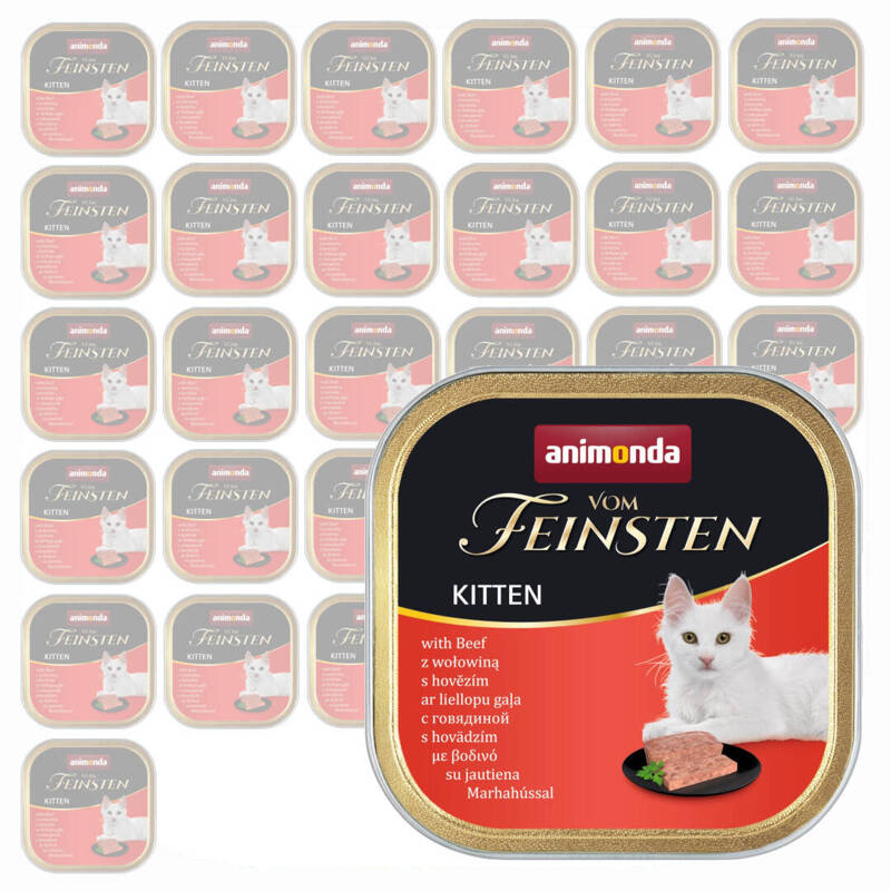 Animonda Vom Feinsten Kitten 32x100g Mokra Karma dla Kociąt z Wołowiną