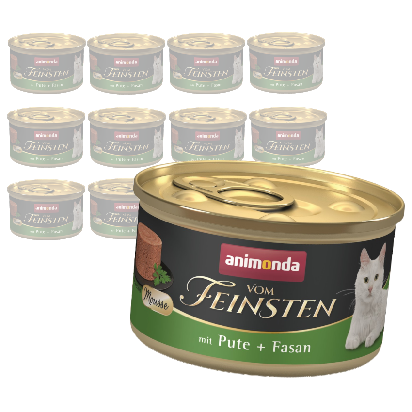 Animonda Vom Feinsten Mousse Adult 12x85g Mokra Karma dla Kota z Indykiem i Bażantem