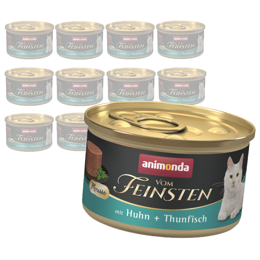 Animonda Vom Feinsten Mousse Adult 12x85g Mokra Karma dla Kota z Kurczakiem i Tuńczykiem