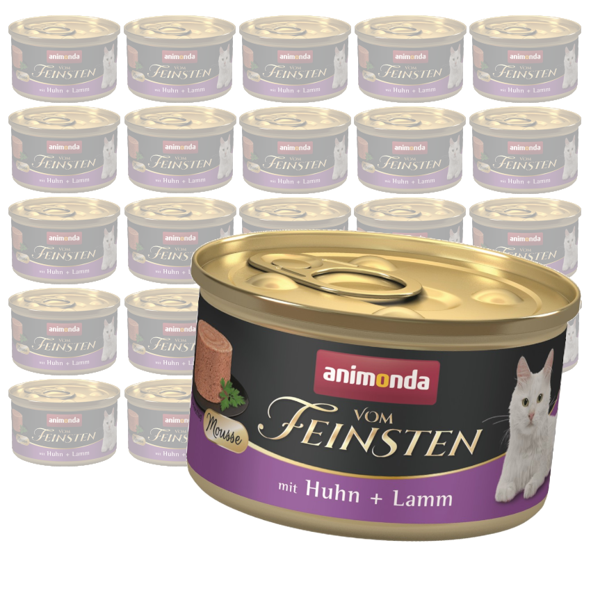 Animonda Vom Feinsten Mousse Adult 24x85g Mokra Karma dla Kota z Kurczakiem i Jagnięciną