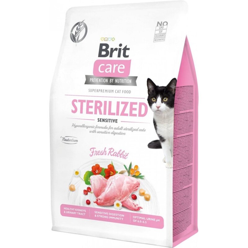 BRIT CARE Sucha Karma Premium Bezzbożowa dla Kotów Sterylizowanych z Nadwrażliwościami Pokarmowymi 0.4kg