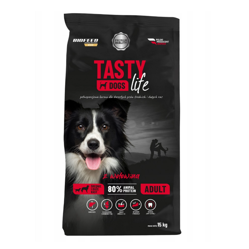 Biofeed Tasty Dogs Life Sucha Karma Dla Psa Z Wołowiną 15kg