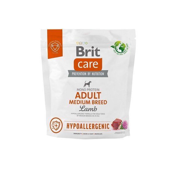 Brit Care Adult Medium Breed Hipoalergiczna Sucha Karma Z Jagnięciną Dla Psów Średnich Ras 1kg