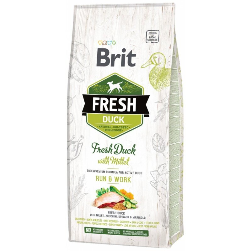 Brit Fresh 12kg Sucha Karma dla Psów Kaczka z Prosem