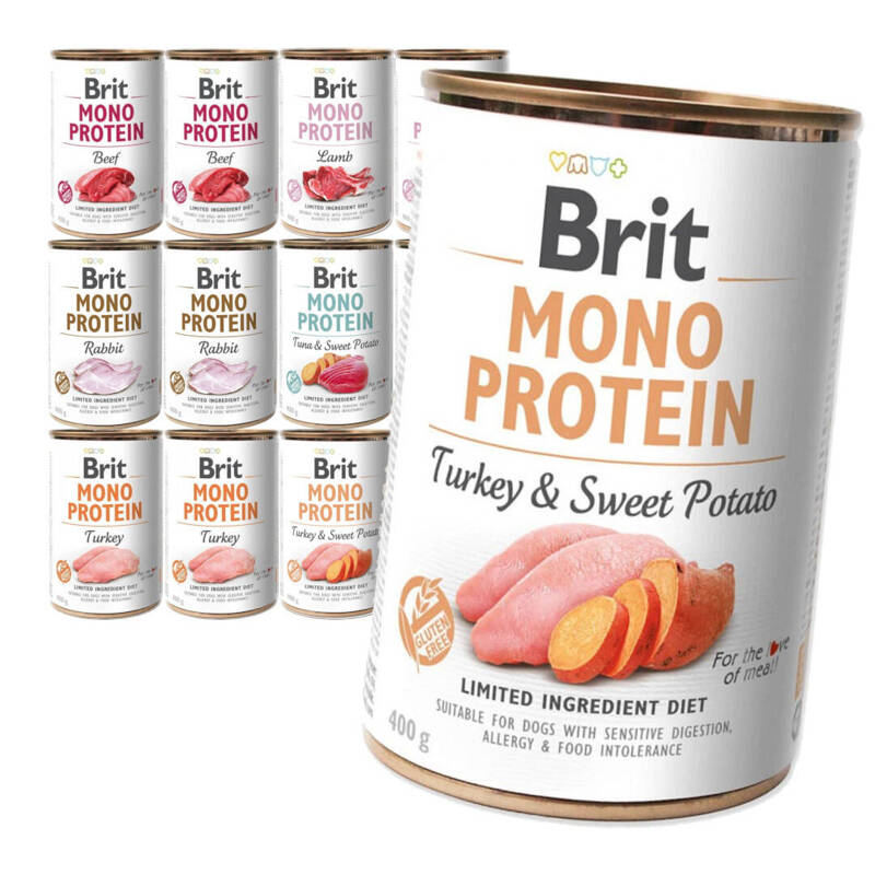 Brit Mono Protein 12x400g Mokra Karma dla Psa Mix Smaków